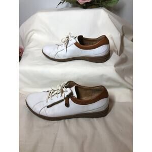 Hartjes Sneakers Women 7.5 White Leather Comfort Casual Shoes Zip Lace